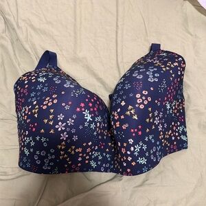 Knix 8++ Navy Floral wireless bra